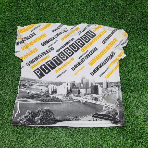 Pittsburgh AOP Shirt Womens XL 23x24 Baggy Cropped - Picture 4 of 10